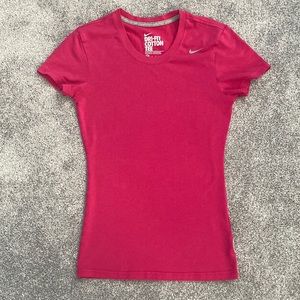 Nike Raspberry Pink Cotton Short Sleeve Dri-Fit Tee